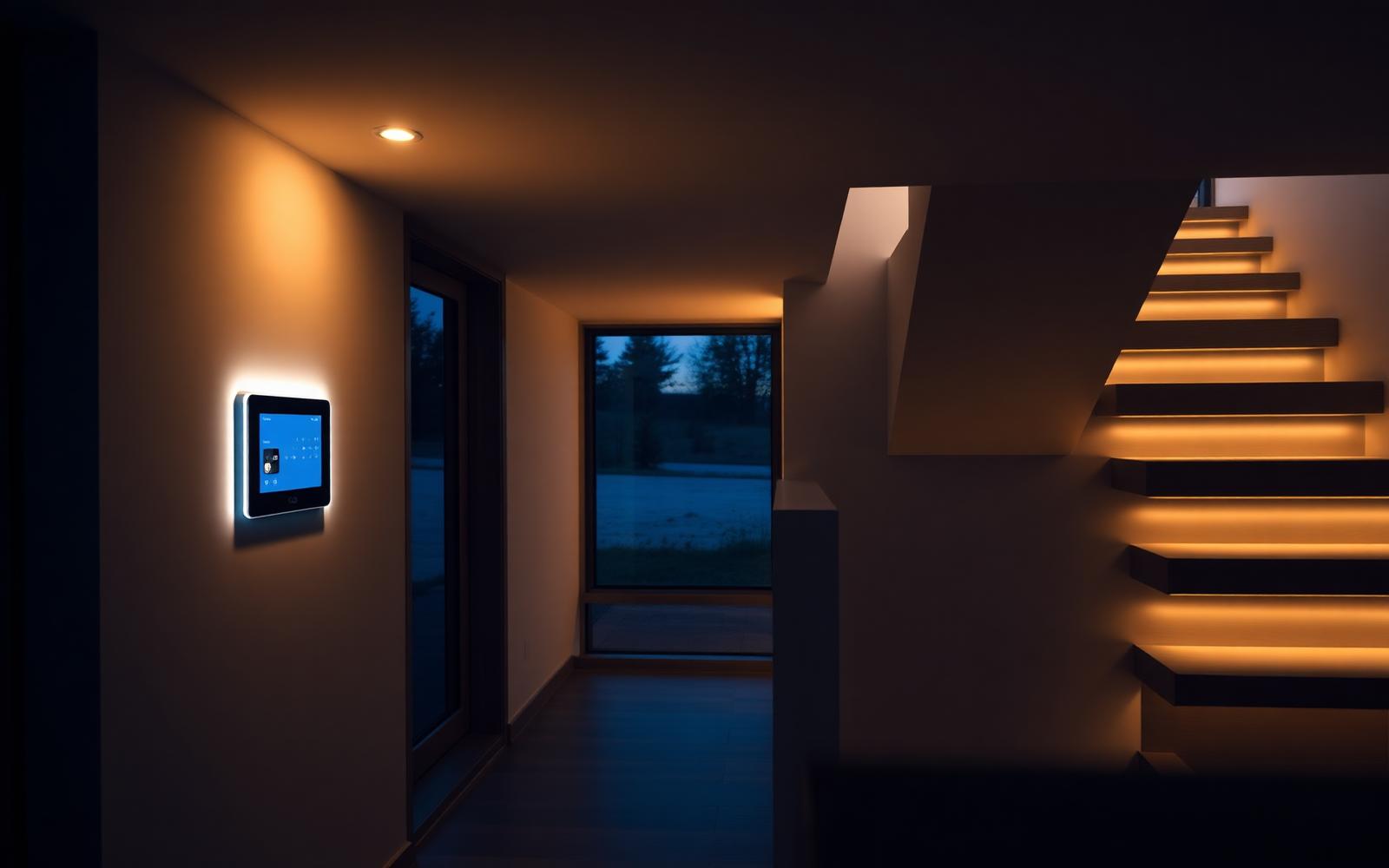 Slim bediend interieur met wandbediening en trapverlichting